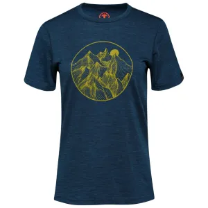 Womens Merino 150 Mountains Tee (Petrol/Lime)