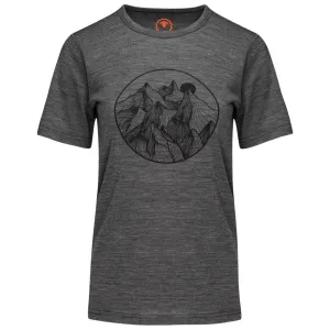 Womens Merino 150 Mountains Tee (Smoke)