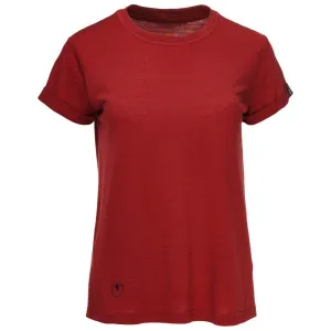 Womens Merino 150 Roll Sleeve Tee (Red)