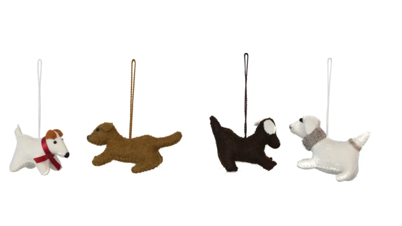 Wool Felt Dog Ornament