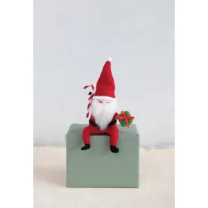 Wool Felt Santa Ornament with Package